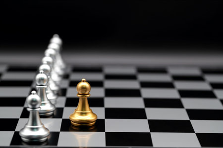 Chess business idea for competition, success and leadership conceptの写真素材