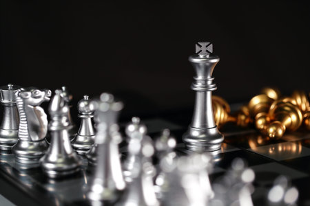 Chess business idea for competition, success and leadership concept