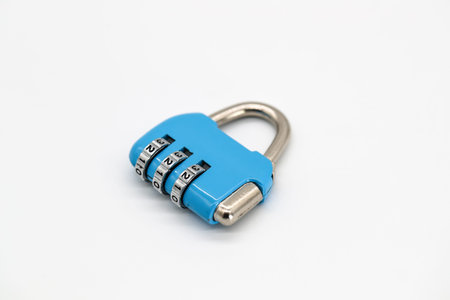 key lock with three digit isolated and white background