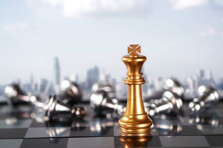 Chess business idea for competition, success and leadership conceptの写真素材