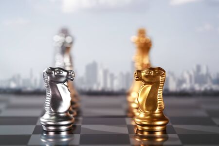 Chess business idea for competition, success and leadership conceptの写真素材