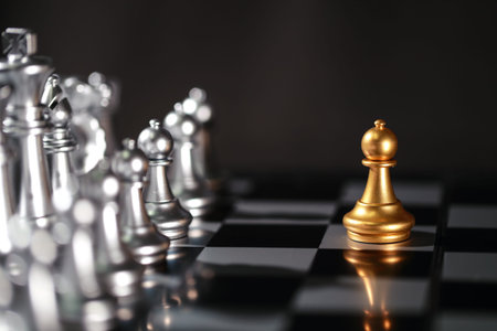 Chess business idea for competition, success and leadership concept