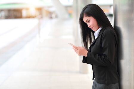 businesswoman using smartphoneの写真素材