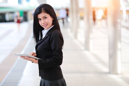 businesswoman using tabletの写真素材