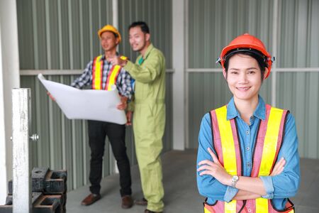 portrait of engineering womanの写真素材