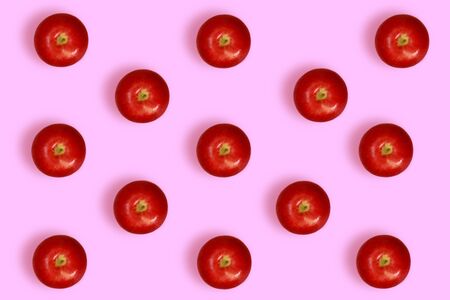 apple pattern on pink pastel backgroundの写真素材