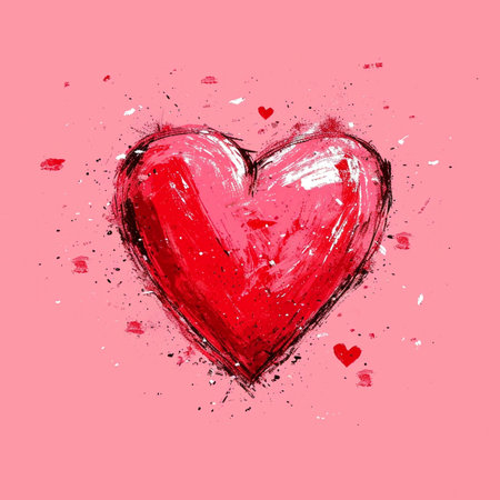 Heart hand drawn and love symbol graphic for valentineâs day.の素材