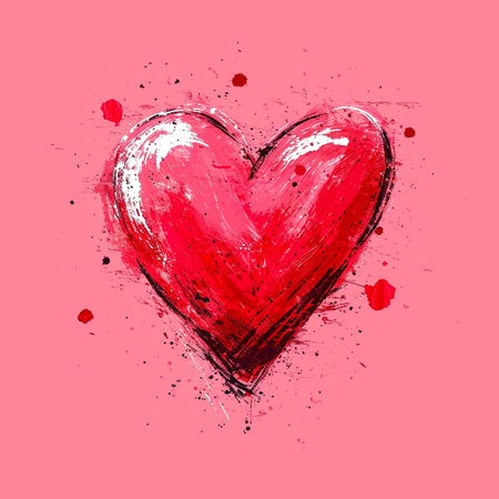 Heart hand drawn and love symbol graphic for valentineâs day.の素材