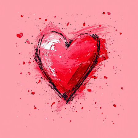 Heart hand drawn and love symbol graphic for valentineâs day.の素材