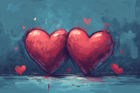 Heart hand drawn and love symbol graphic for valentineâs day. Generative aiの素材