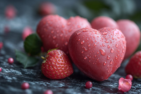 Beautiful red heart of love wallpapers background with glitter, bokeh lights, romantic and charm atmosphere in background. Valentine concept. Generative Aiの素材