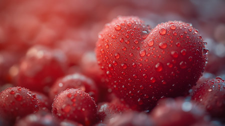 Beautiful red heart of love wallpapers background with glitter, bokeh lights, romantic and charm atmosphere in background. Valentine concept. Generative Aiの素材