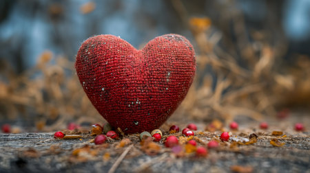 Beautiful red heart of love wallpapers background with glitter, bokeh lights, romantic and charm atmosphere in background. Valentine concept. Generative Aiの素材