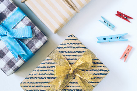 Gift boxes on white background