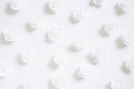 White rose flower pattern backgroundの写真素材