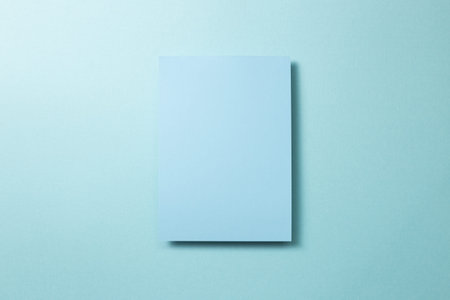 Blue paper on blue paper background. top view, copy spaceの写真素材