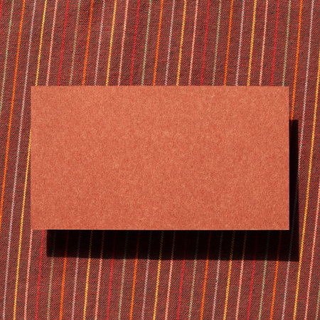 Blank memo pad, empty paper on fabric background. top view, copy spaceの写真素材