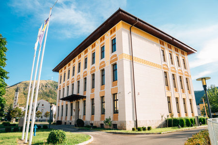 Mostar, Bosnia and Herzegovina - July 8, 2019: Gradska Vijecnica Mostar city hall