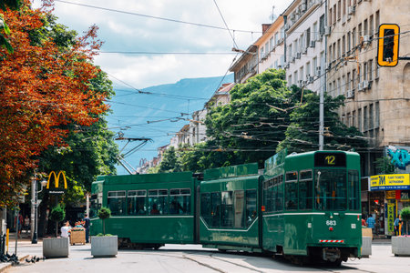 Sofia, Bulgaria - August 4, 2019: Vitosha Boulevard main streetのeditorial素材
