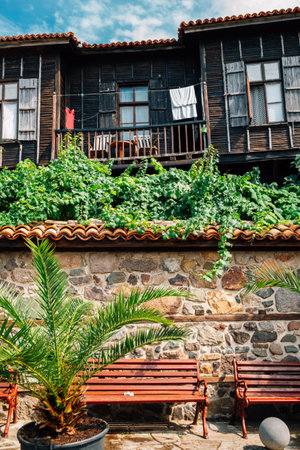 Sozopol old town street in Bulgaria