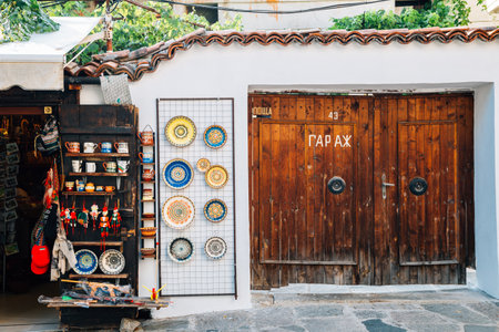 Plovdiv, Bulgaria - August 1, 2019: Plovdiv old town souvenir shopのeditorial素材