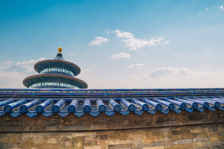 Temple of Heaven, Chinese traditional architecture in Beijing, Chinaのeditorial素材