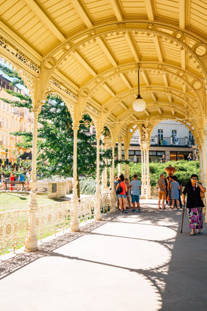 Karlovy Vary, Czech - August 26, 2016 : Mineral spring natural hot springのeditorial素材