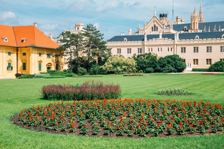 Castle Lednice and garden in Lednice, Czech Republicのeditorial素材