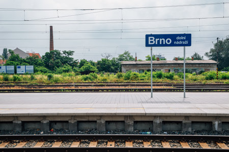 Brno, Czech Republic - June 20, 2019: Brno Dolni Nadrazi railway stationのeditorial素材