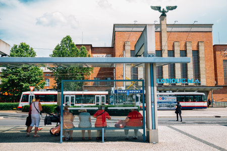 Olomouc, Czech Republic - June 19, 2019: Olomouc Main Railway Stationのeditorial素材