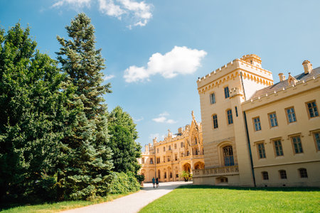 Castle Lednice and garden in Lednice, Czech Republicのeditorial素材
