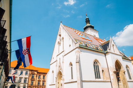 St. Mark's Church in Zagreb, Croatiaのeditorial素材