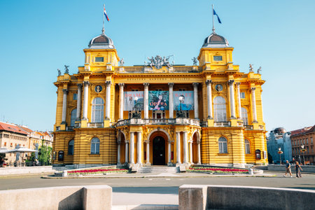 Zagreb, Croatia - July 3, 2019 : Croatian National Theater