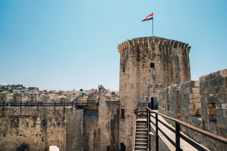 Kamerlengo castle and fortress in Trogir, Croatiaのeditorial素材