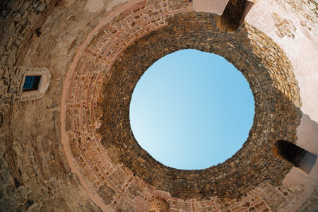 Vestibulum of Diocletian's palace ruins in Split, Croatiaのeditorial素材
