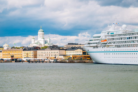 Helsinki harbor city, Cathedral and Market Square in Helsinki, Finlandのeditorial素材