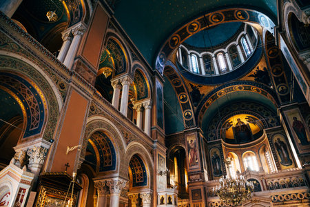 Athens, Greece - August 5, 2019: Metropolitan Cathedral of Athens