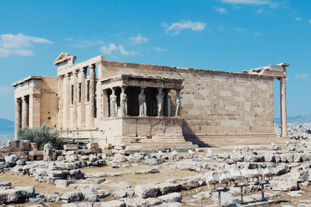 Ancient architecture Acropolis in Athens, Greeceのeditorial素材