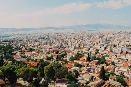 View of Athens cityscape from Acropolis in Greece