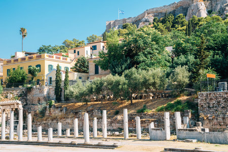 Roman Agora ancient ruins in Athens, Greece