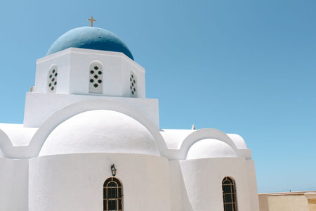 Church at Pyrgos town in Santorini island, Greeceのeditorial素材