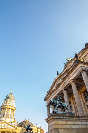 Konzerthaus Berlin concert hall and German Cathedral The New Church (Neue Kirche, Deutscher Dom)on Gendarmenmarkt square in Berlin, Germanyのeditorial素材