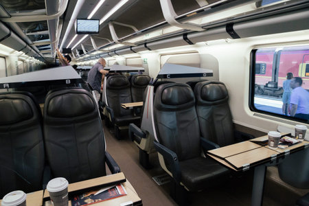 Rome, Italy - August 14, 2016: Inside the train