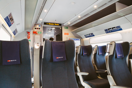 Venice, Italy - August 19, 2016 : Interior of an italian train