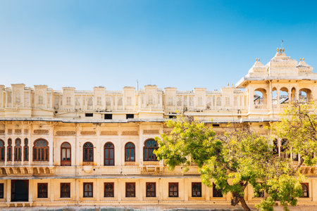 City Palace historical architecture in Udaipur, Indiaのeditorial素材