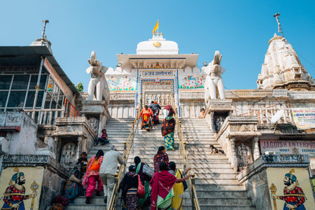 Udaipur, India - December 13, 2017: Jagdish Temple