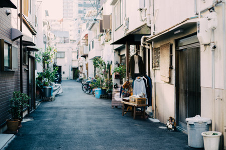 Nakazaki-cho cafe street in Osaka, Japanのeditorial素材