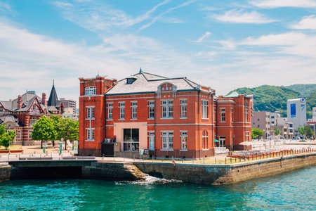 Kitakyushu, Japan - May 27, 2015: Moji customs and sea in Mojiko retro townのeditorial素材