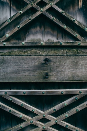 Japanese traditional wooden doorのeditorial素材