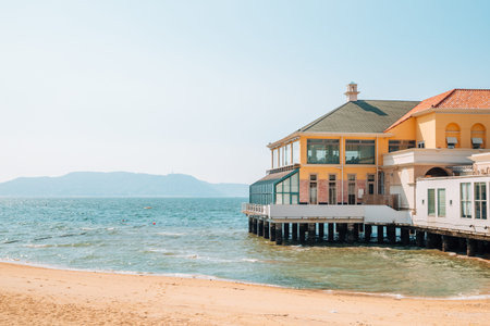 Wedding hall and Momochi beach in Fukuoka, Japan